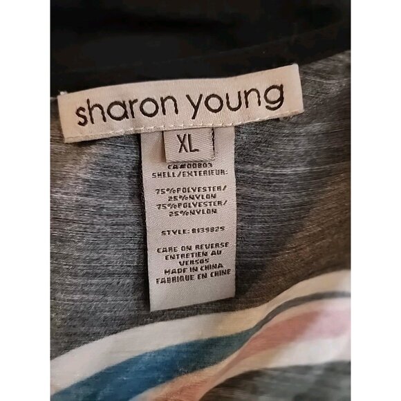 Sharon Young XL Womens Oversized Floral Shirt Tunic Zip Back A-Sym Sleeve - Picture 7 of 7